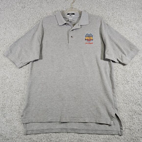VTG Nascar Cafe Las Vegas Polo Shirt Size L 1990s Racing‎ Logo KC Sport Tag - Picture 1 of 7